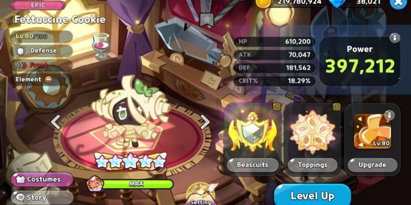 Cookie Run Kingdom: Fettuccine Cookie Toppings and Beascuits guide