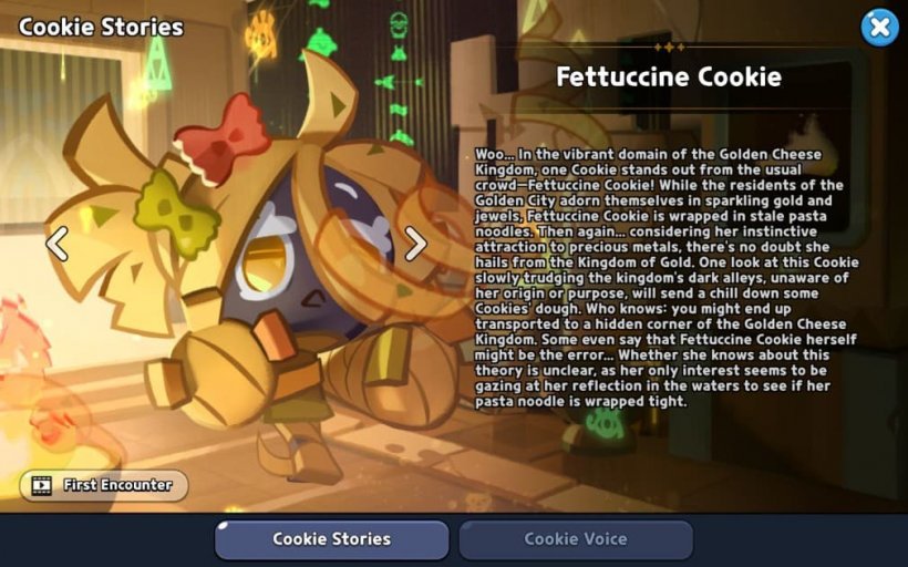 story of fettuccine cookie in crk