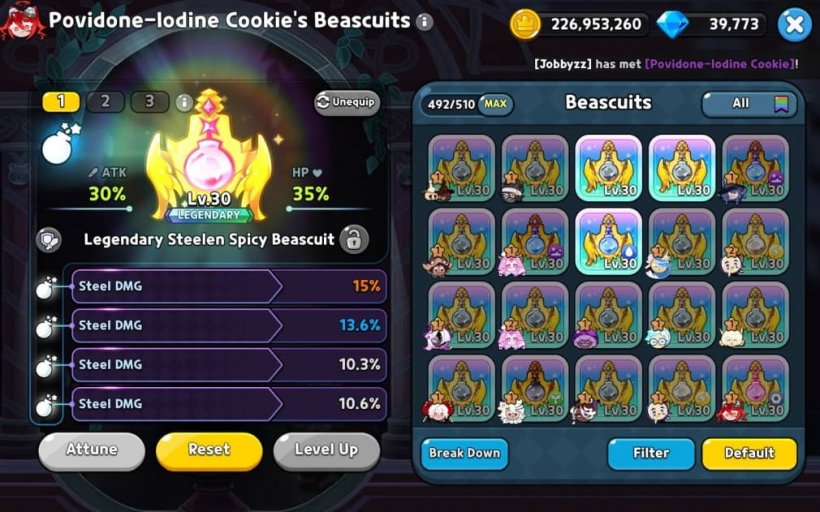beascuit with full steel damage for povidone iodine cookie