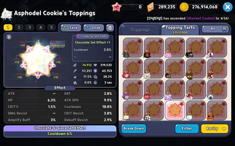 best toppings for asphodel cookie in crk