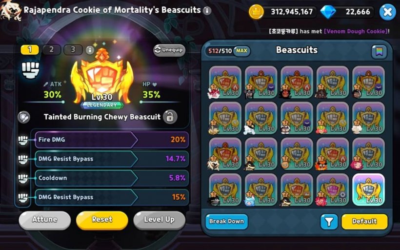 the best beascuit stats for rajapendra cookie of mortality in cookie run kingdom