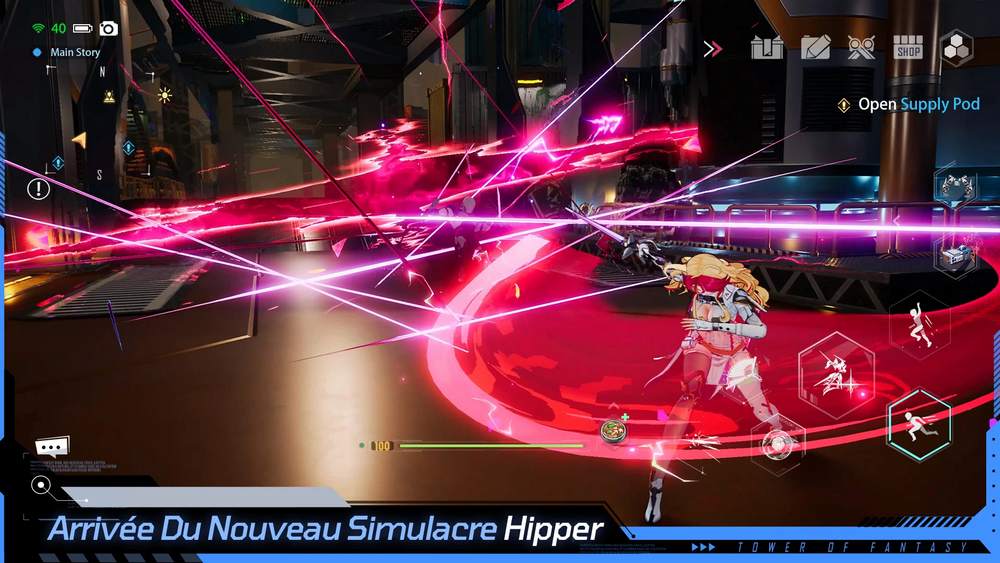 Screenshot d'Hipper en plein combat dans Tower of Fantasy