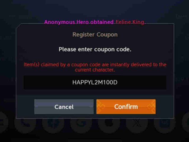 code redemption menu