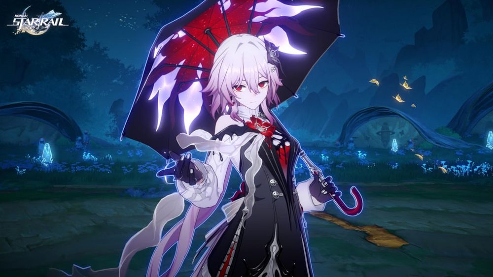 Héroine de la version 3.6 tenant une ombrelle d'Honkai Star Rail