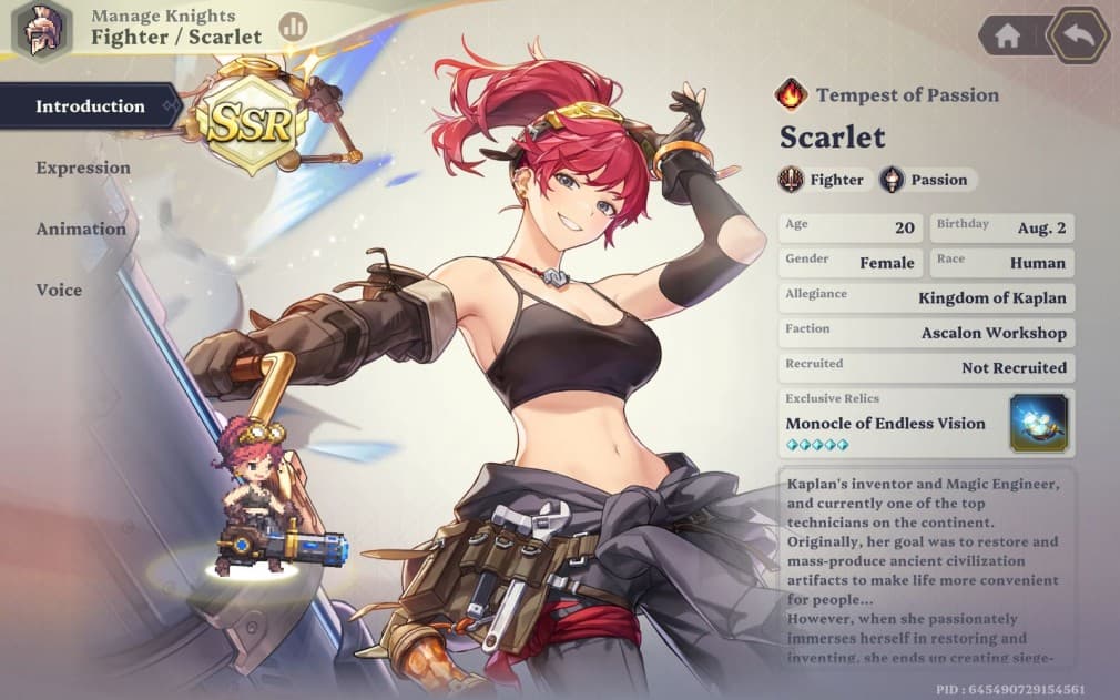 scarlet the red-haired fighter girl using a big cannon