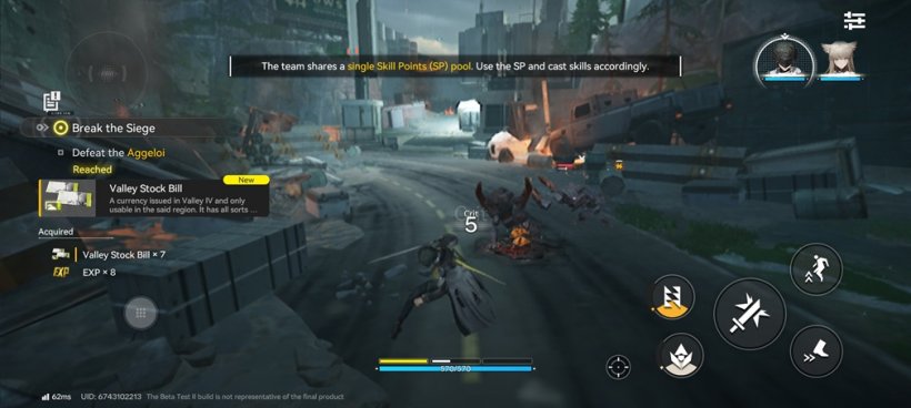 A young man in intense combat with angular enemies as he moves between them in an industrial setting filled with fire