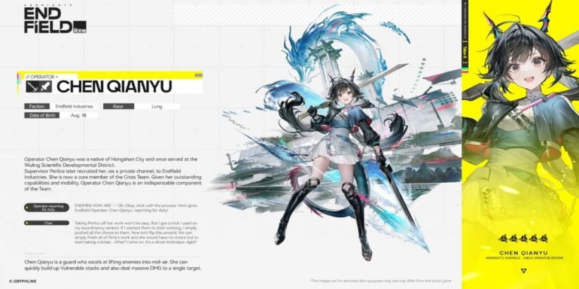 Arknights Endfield Chen Qianyu guide - Strengths, weaknesses, best weapon and gear