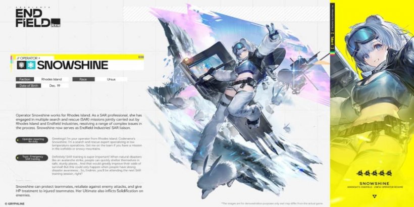 Arknights Endfield Snowshine guide - Strengths, weaknesses, best weapon and gear