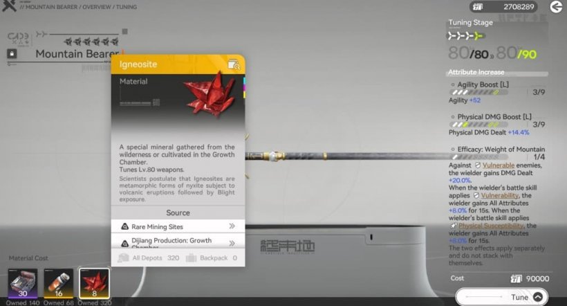 mountain bearer leveling up to level 90