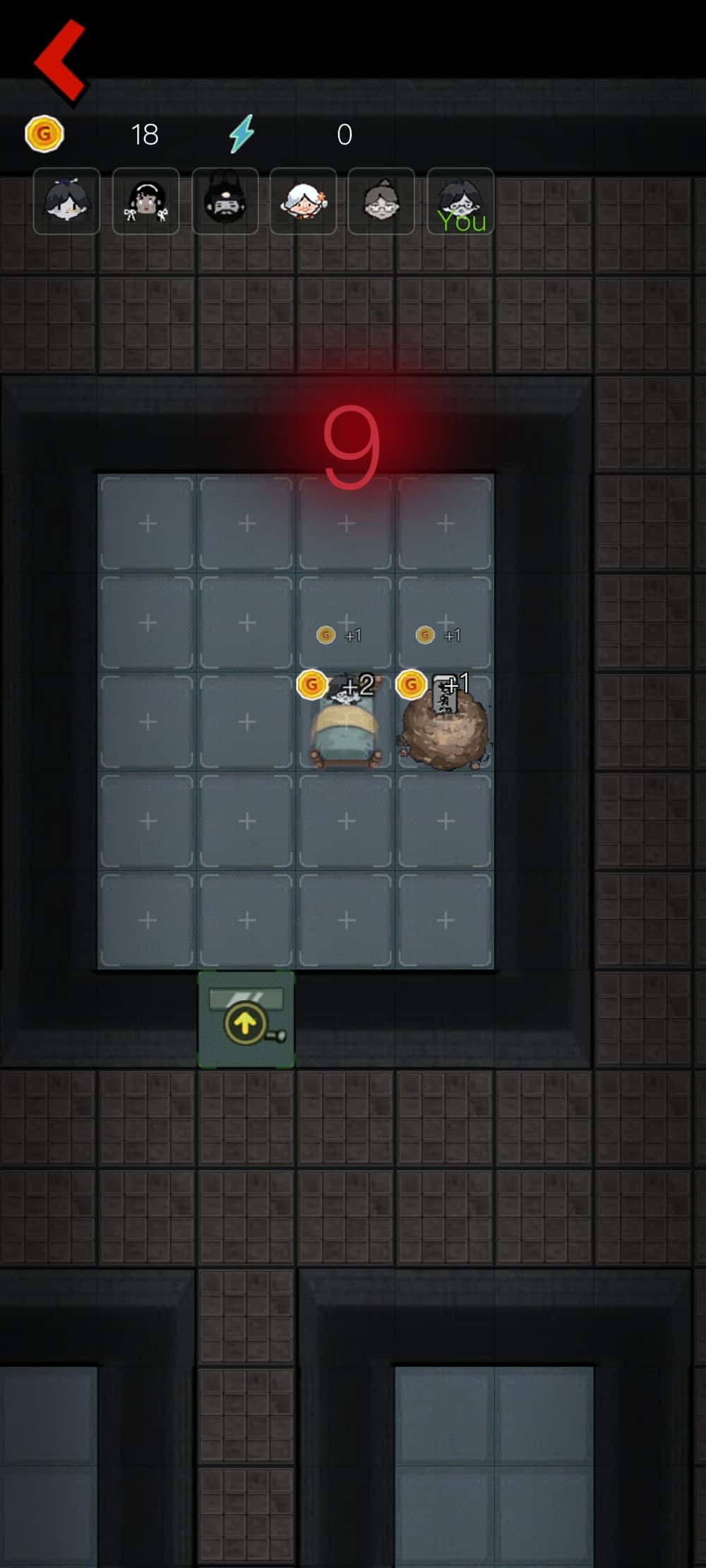 A monster tries to break down a door to where a sleeping person lies in a top-down perspective.