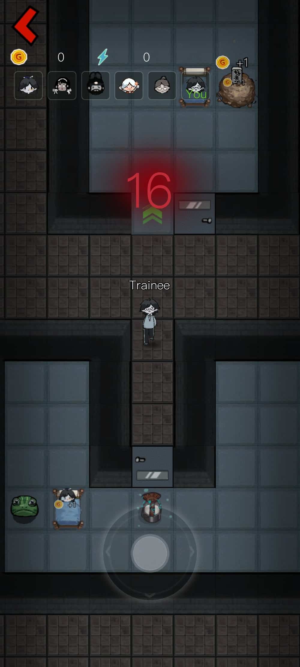 A long, thin hallway leads to a 'u' shaped room.
