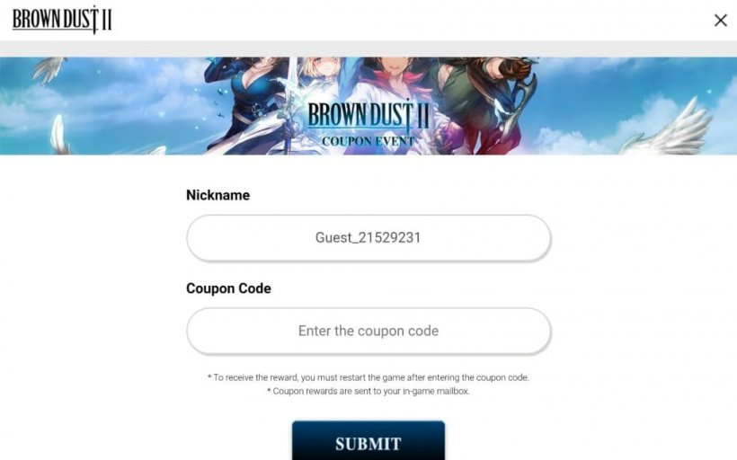 brown dust 2 code redemption interface