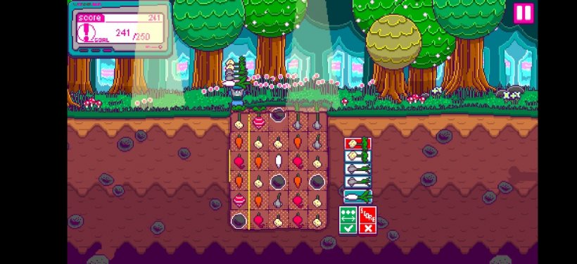 The lead character picks up several vegetables as they search for matches