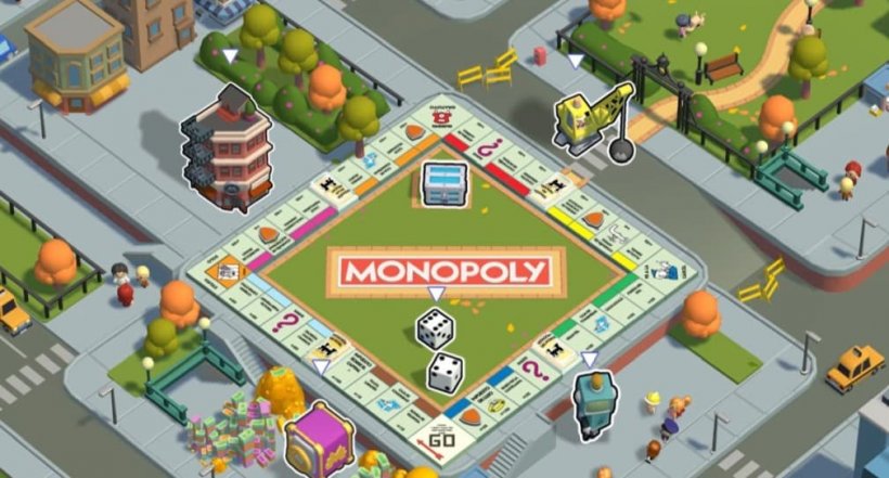 the board with all the tiles in a city in monopoly go