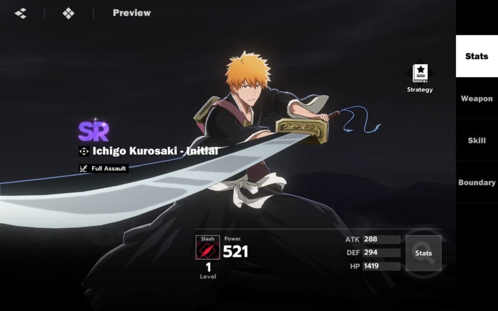 initial ichigo character the weakest SR ichigo