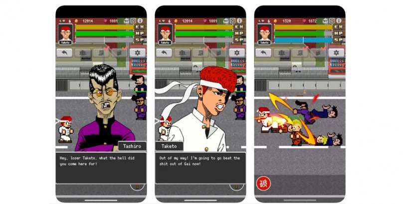 TEPPEN BANCHO Take1+2 lets you take down pixelated enemies in a rowdy side-scroller, out now on iOS and Android