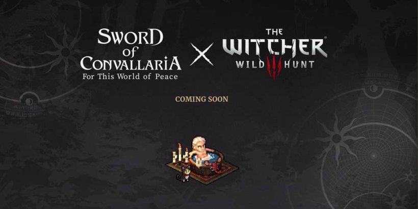 Sword of Convallaria teases image of pixel-art Geralt in a hot tub for upcoming The Witcher 3: Wild Hunt collab