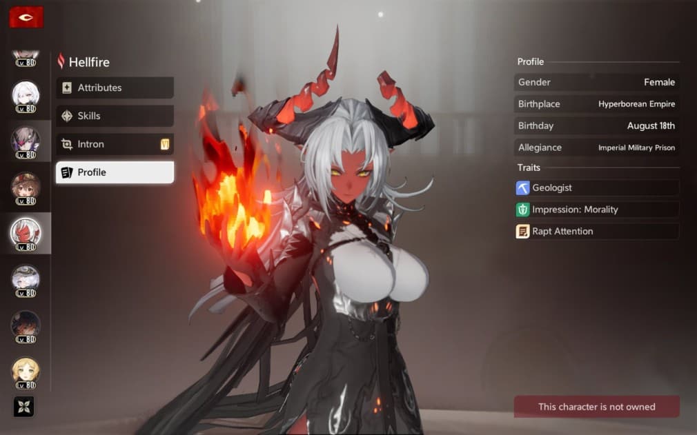 hellfire succubus looking lady with horns holding fire