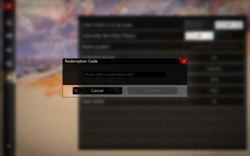 redeem code window