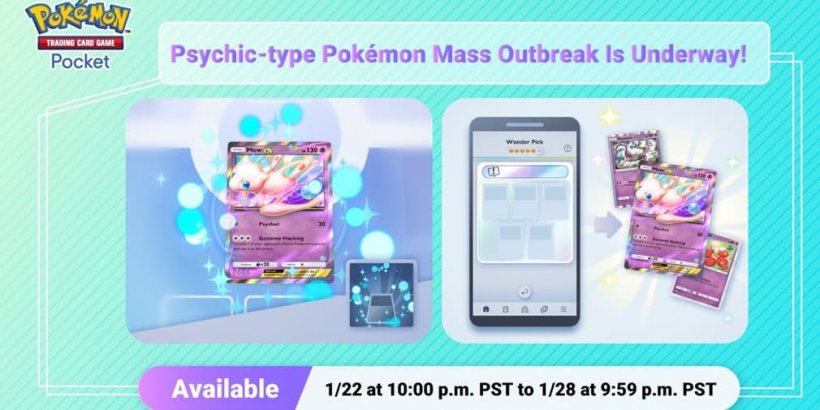 Pokémon TCG Pocket kicks off new Mass Outbreak event with psychic-type Pokémon!