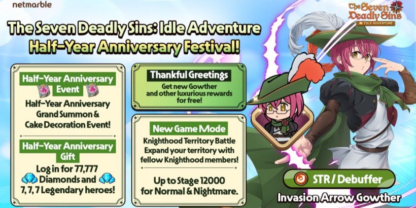 The Seven Deadly Sins: Idle adventure is celebrating its half-year anniversary with a new character and several events