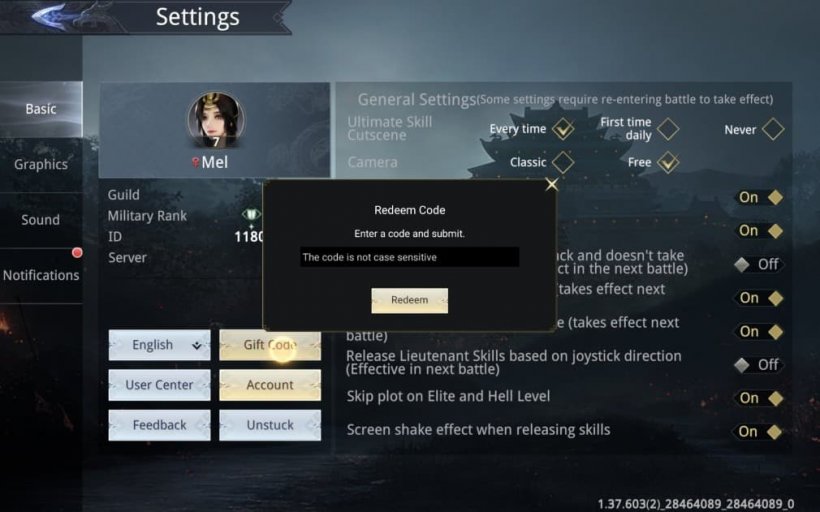 code redeem window