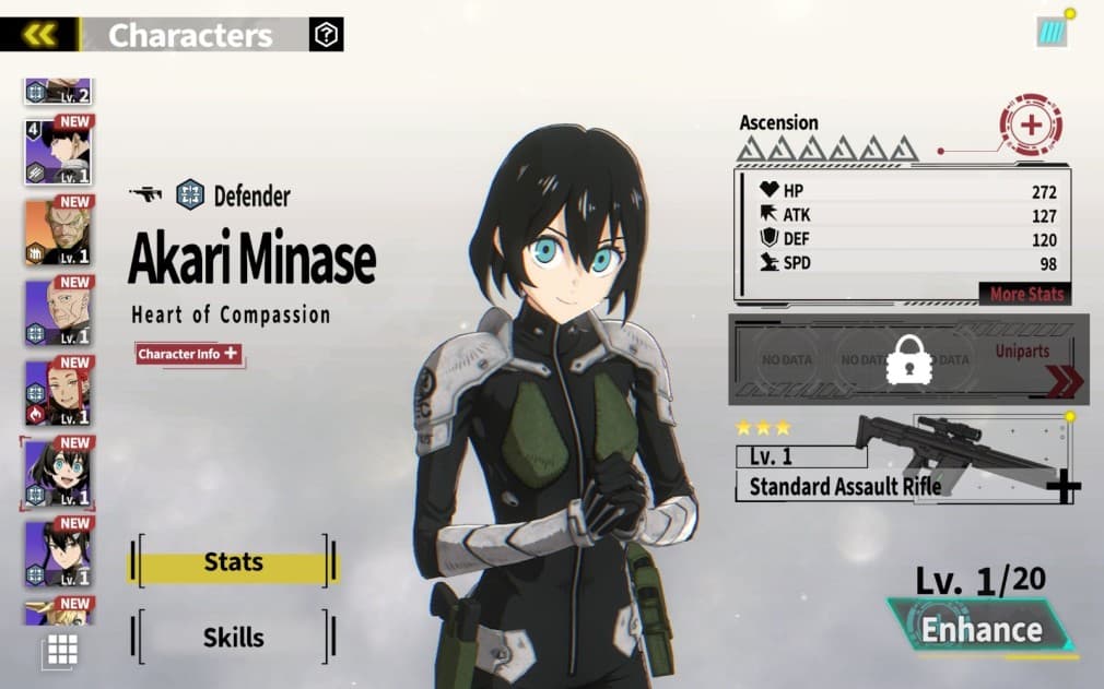 akari minase short haired girl with big blue eyes and black hair