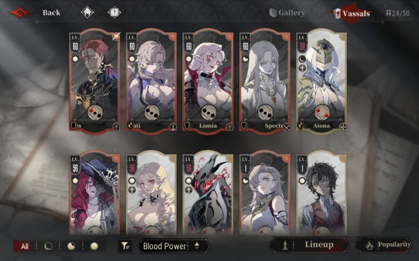 silver and blood gallery of obtained characters
