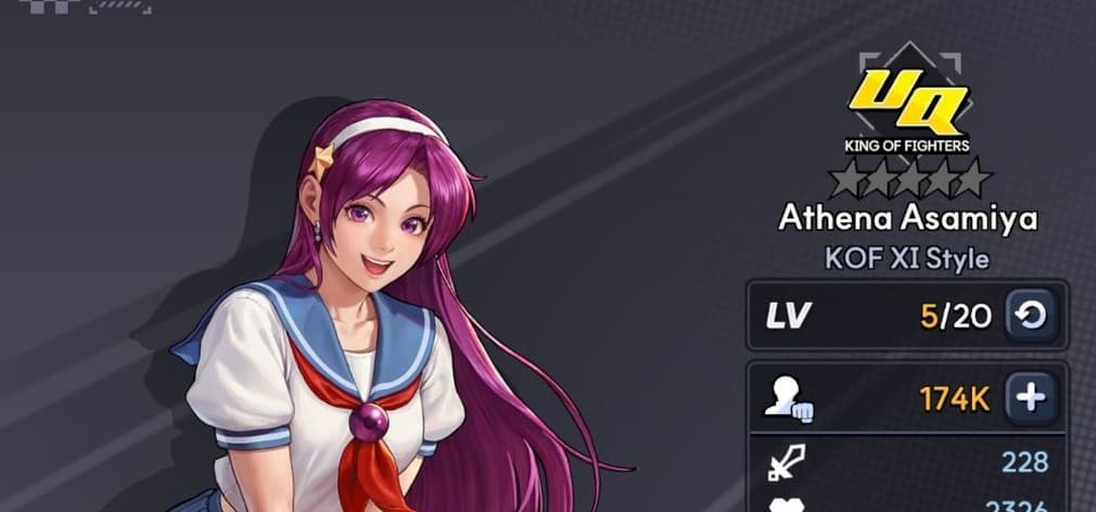Athena from KOF AFK unique rarity