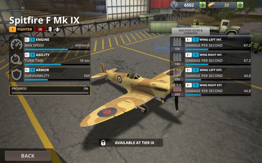 spitfire f mark 9 fighter jet as the best planes in Wings of Heroes
