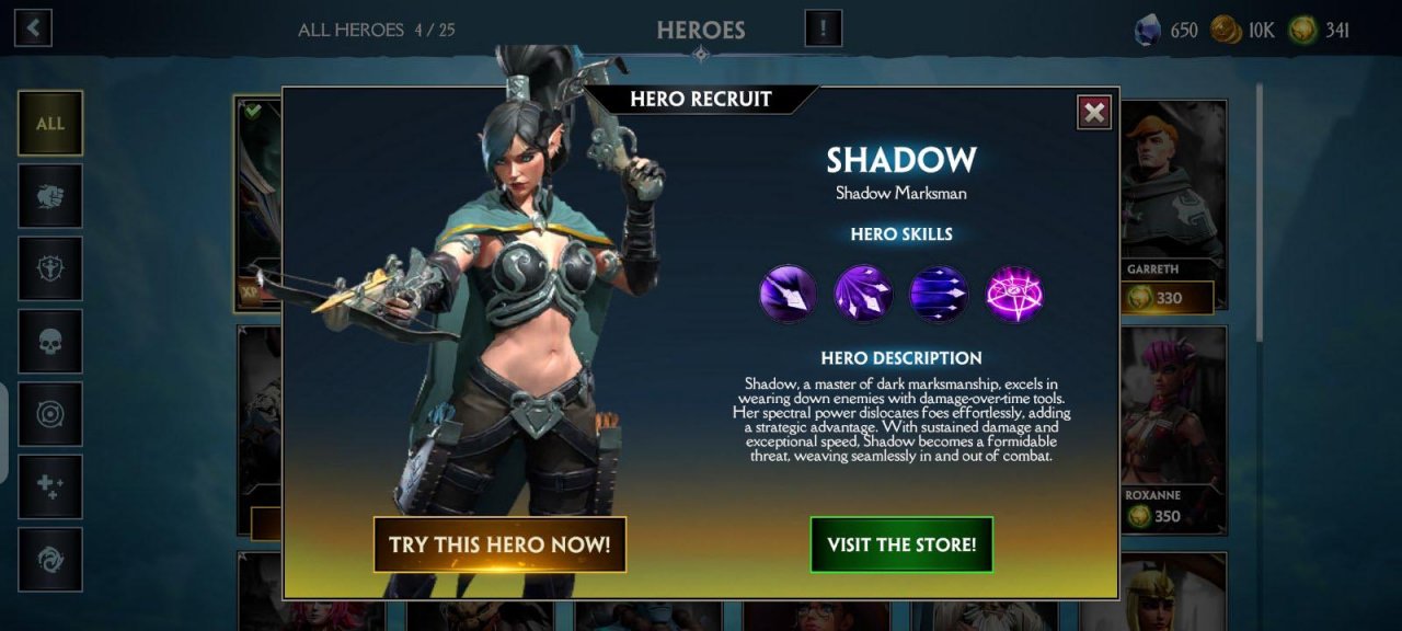female gunslinger posing with stats