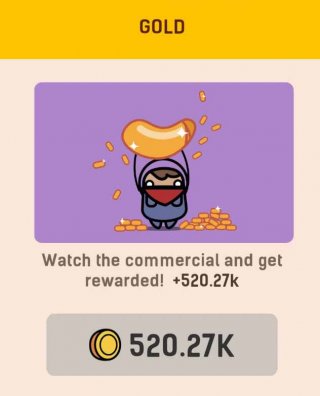 farmer holding up a bunch of gold with ads