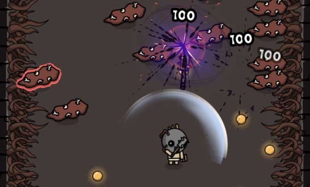warrior fights nightmarish creatures in a dungeon