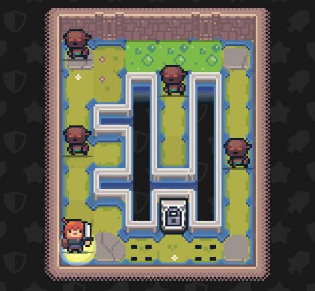 a warrior in a dungeon with monsters