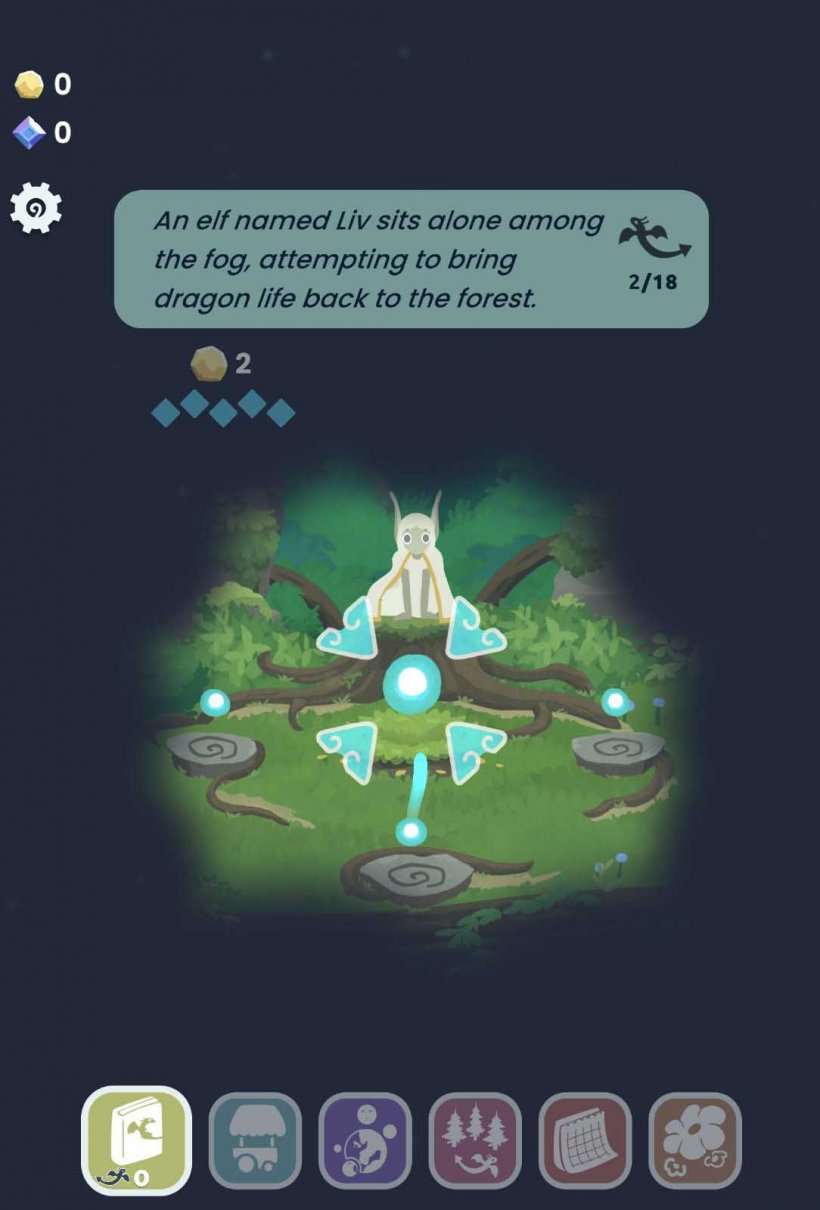 an elf in a forest with a glowing orb