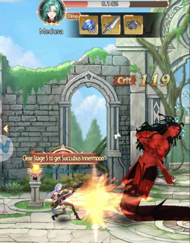 a female warrior fighting a giant medusa