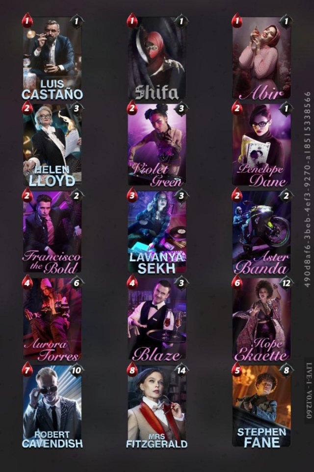 a set of cards from vampire the masquerade