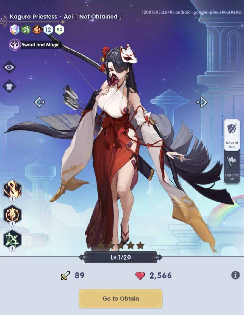 a female priestess and her stats