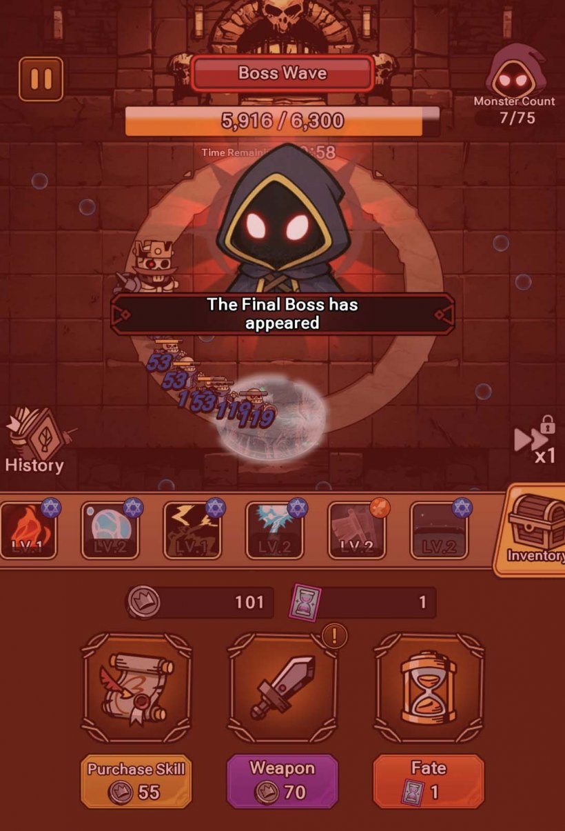 a boss notifcation in the middle of a dungeon battle
