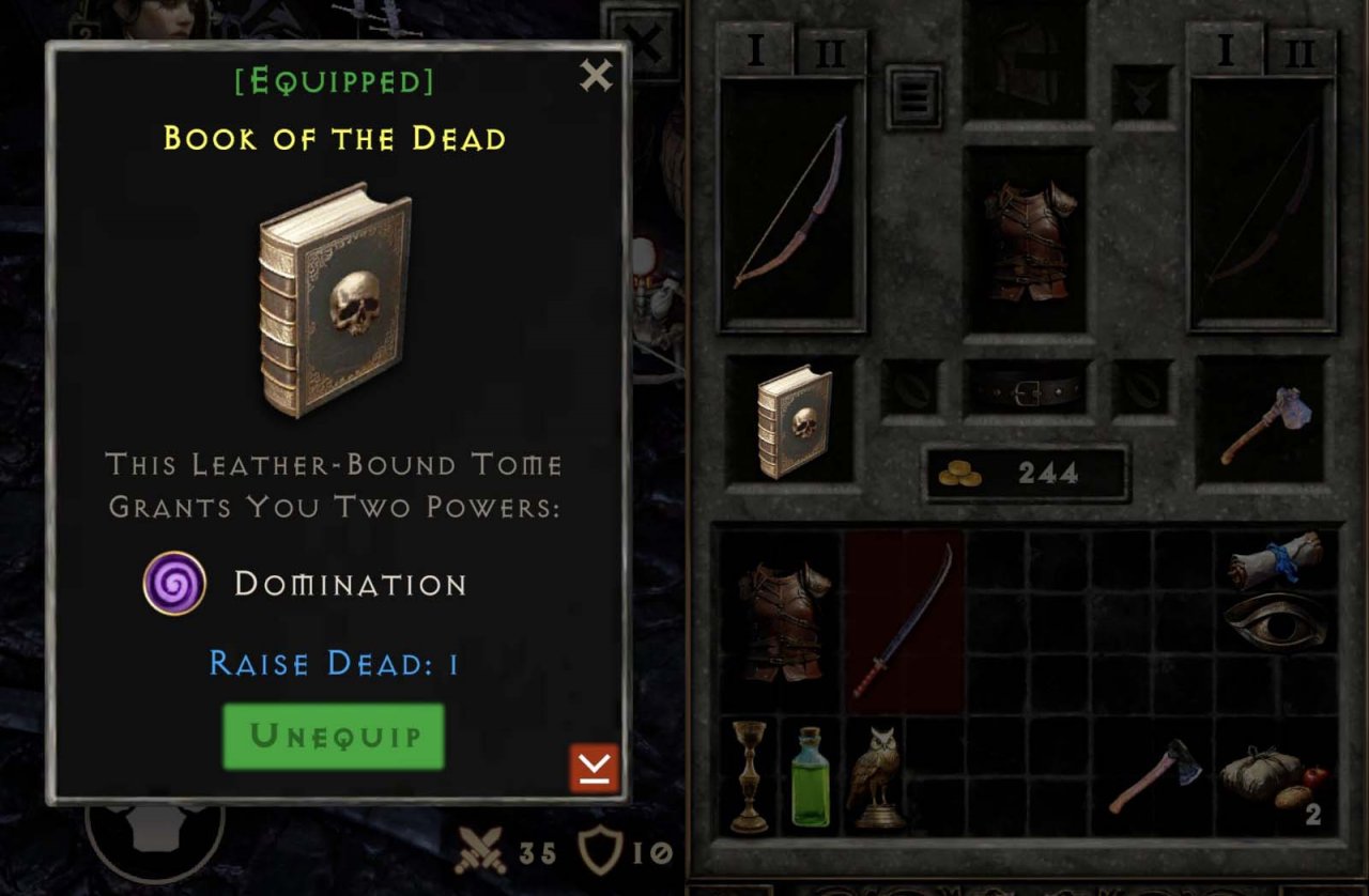 book of the dead and its stats
