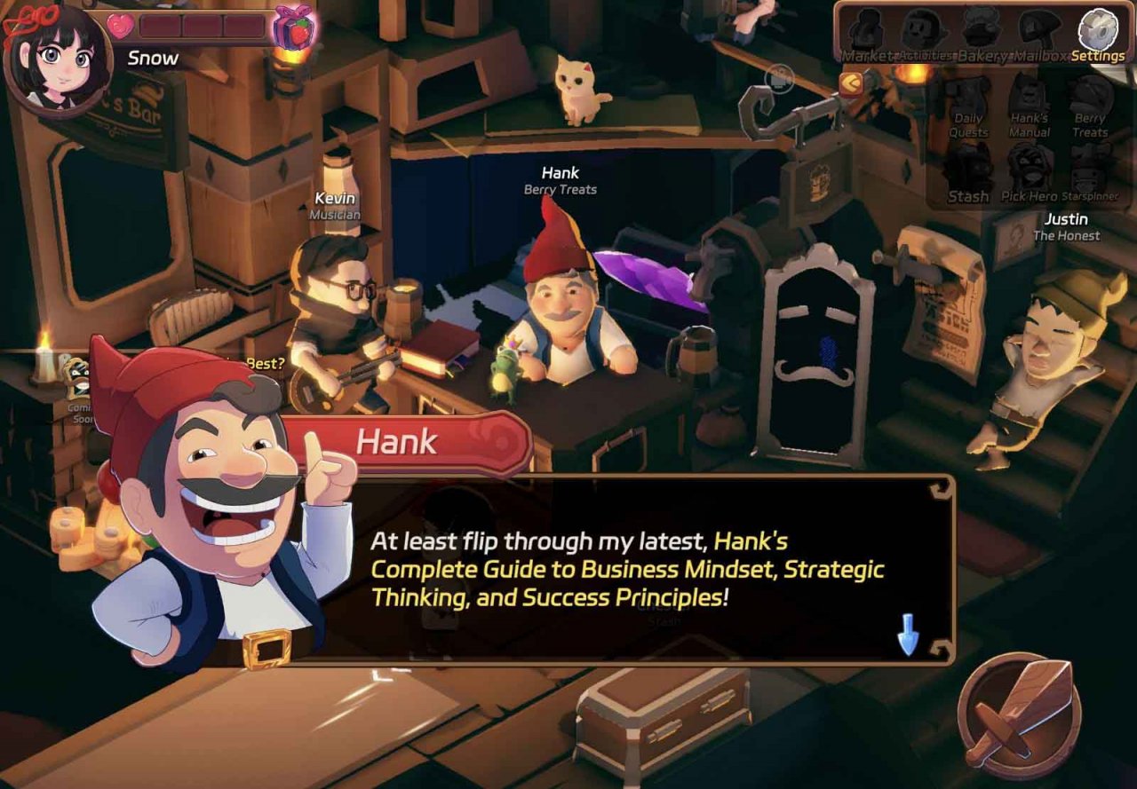 a dwarf speaking inside a tavern