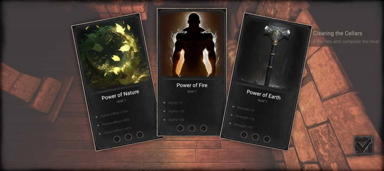 a set of boons and powerups