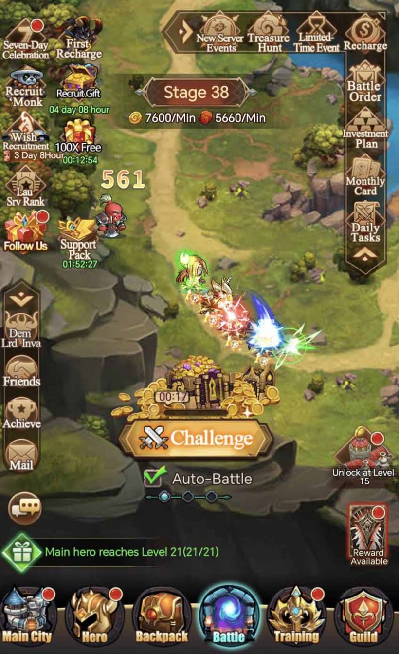 a group of adventurers fighting across the kingdom in the main menu