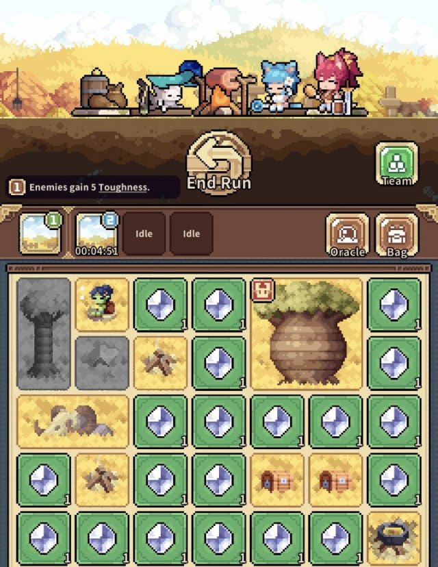 a grid filled with diamonds on tiles