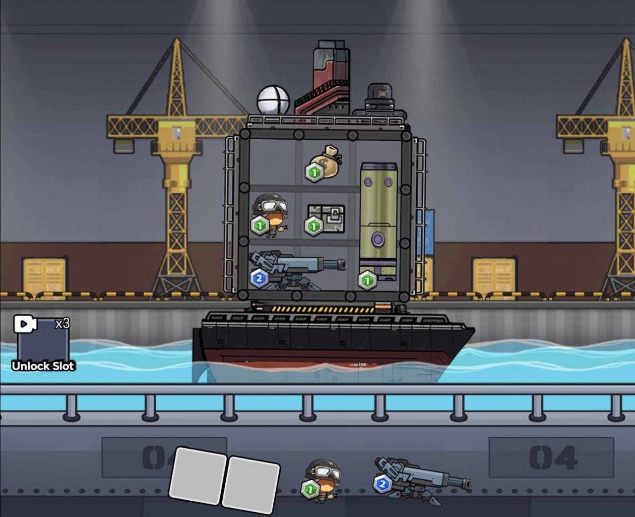 Ahead of the Game - Fleet Fortress is roguelike tower defence with merging and space management (whew!) 2 a ship grid with limited space