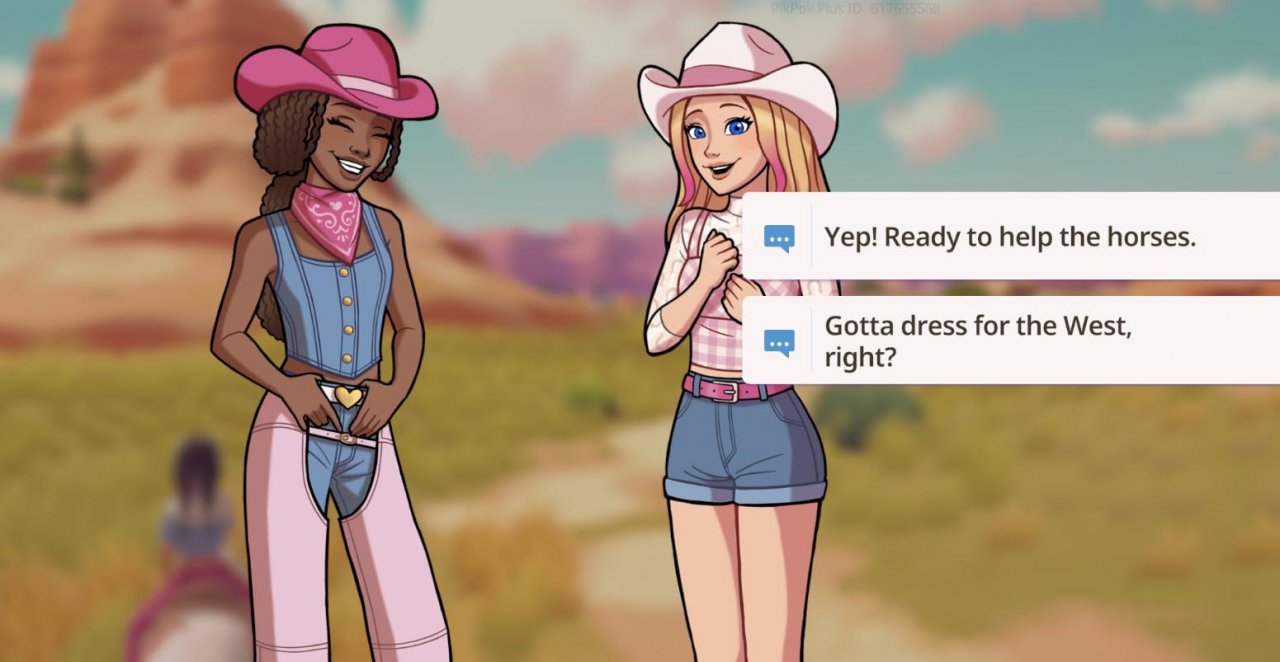two barbies having a conversation