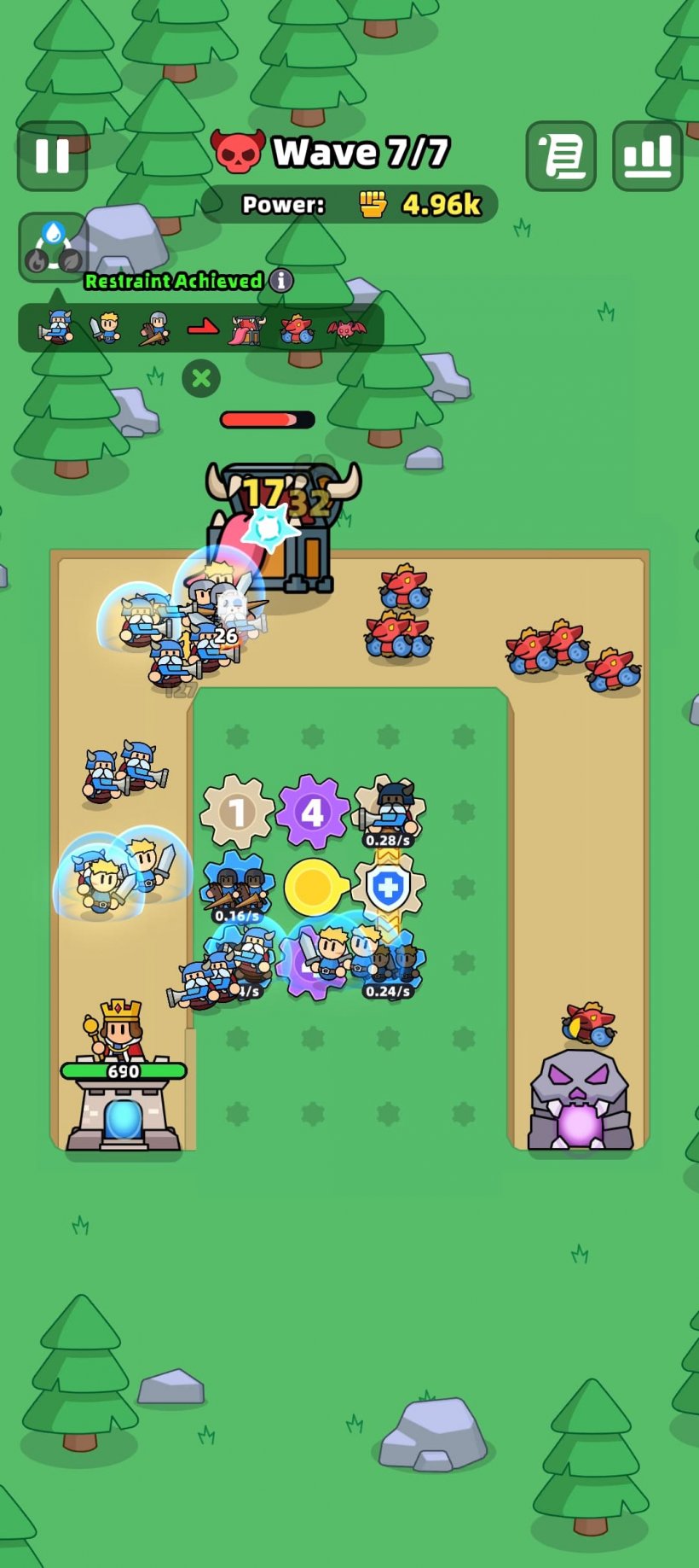 a giant mimic fighting heroes