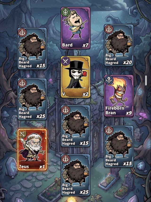 a lineup of heroes from different franchises laid out like character cards