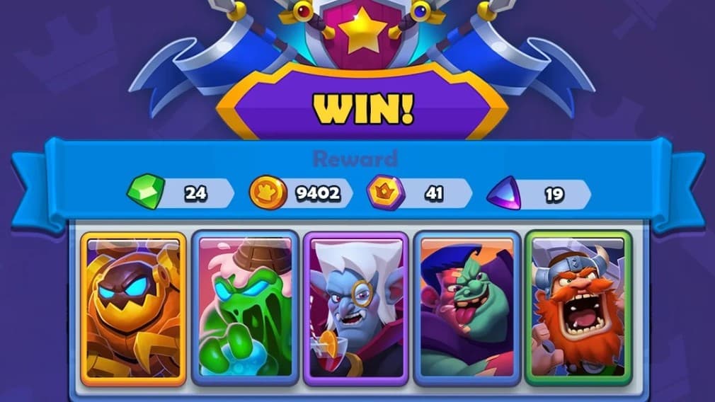 deck that won a battle together with the rewards