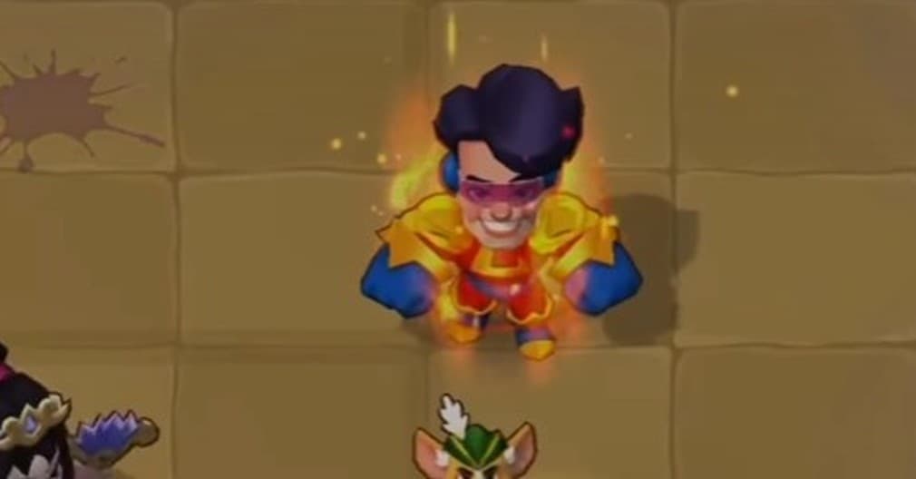 ludusman hero like superman standing proud on the arena